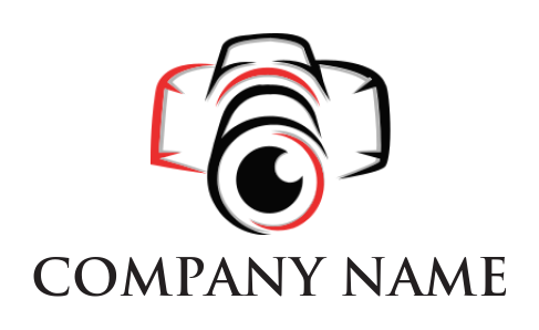 photography logo of abstract camera with lens