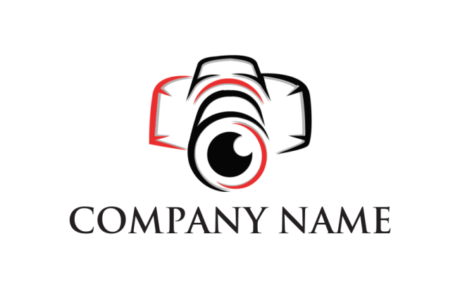photography logo of abstract camera with lens