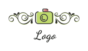 photography logo illustration abstract camera with ornaments  