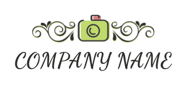 photography logo illustration abstract camera with ornaments  