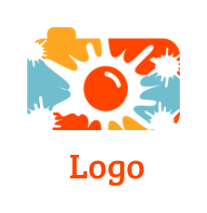 photography logo online abstract camera with paint splashes 