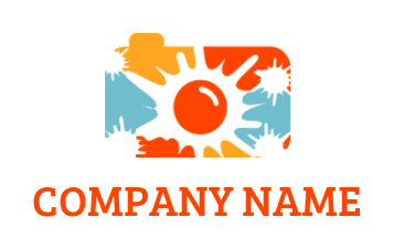 photography logo online abstract camera with paint splashes 