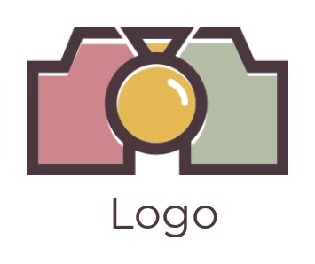 photography logo of abstract camera with stroke