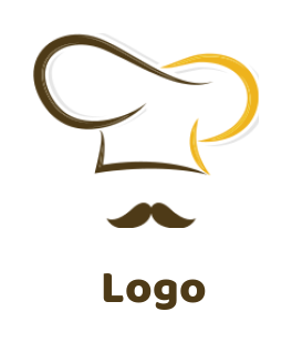 abstract template of chef cap with mustache 