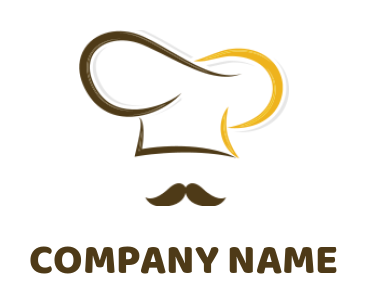 abstract logo template of chef cap with mustache 