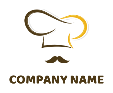 restaurant logo abstract chef cap with mustache