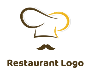 restaurant logo abstract chef cap with mustache