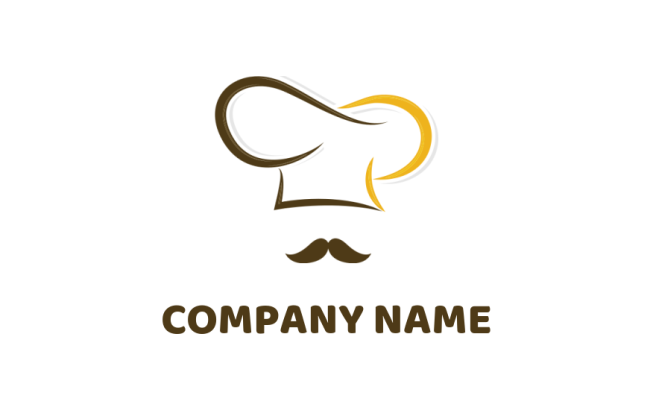 abstract logo template of chef cap with mustache 