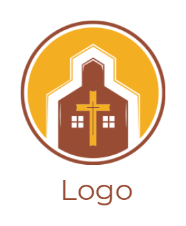 religious logo icon Christian church with cross logo in circle - logodesign.net