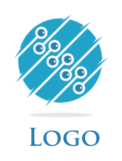 IT logo icon abstract circuits on circle - logodesign.net