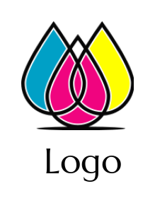generate a printing logo abstract colorful drops merged together