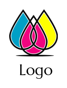 generate a printing logo abstract colorful drops merged together