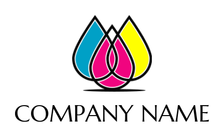 printing logo abstract colorful drops merged