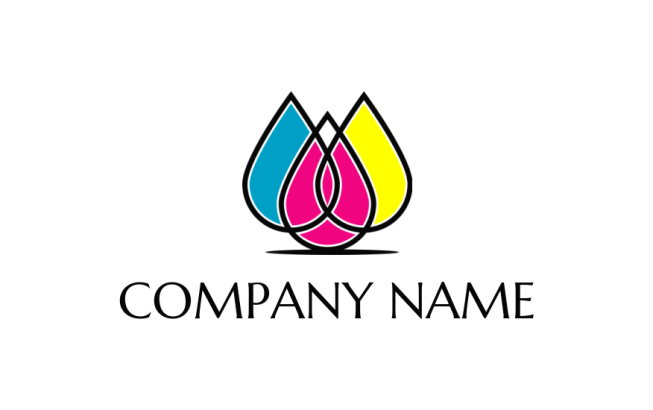 Abstract Merge Logo printing logo abstract colorful drops merged | Logo Template by ...