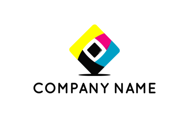 printing logo icon abstract colorful rhombus - logodesign.net