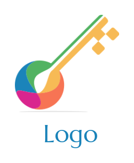 make an insurance logo abstract colorful key
