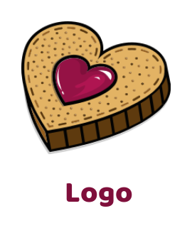 bakery logo image abstract cookie in heart shape