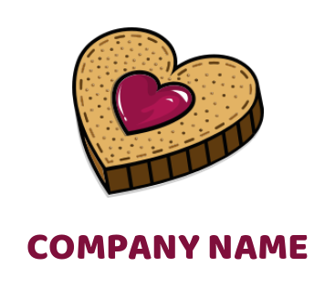 bakery logo image abstract cookie in heart shape