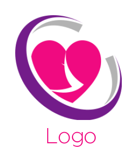 dating logo abstract couple forming heart