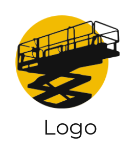 construction logo online abstract crane with sun in circle - logodesign.net