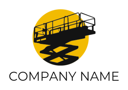 construction logo online abstract crane with sun in circle - logodesign.net