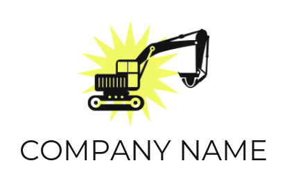 construction logo template abstract crane with sun rise - logodesign.net