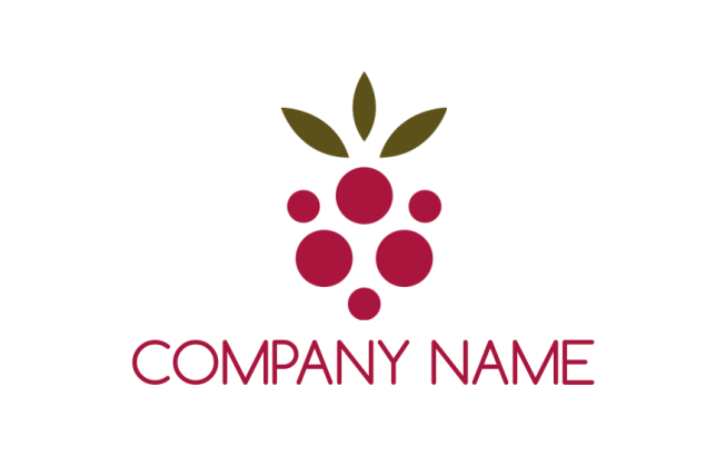 design a food logo abstract dot grapes with leaves