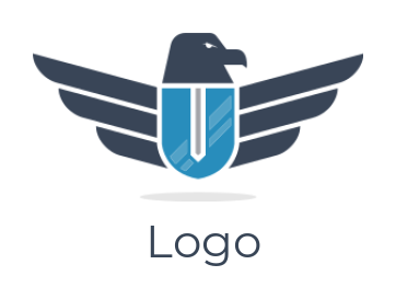 attorney logo of abstract eagle with open wings