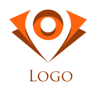 Security logo abstract eye in location icon