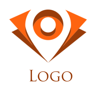 security logo abstract eye in location icon