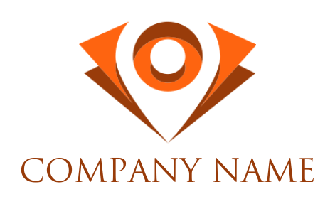 Security logo abstract eye in location icon