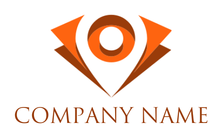 Security logo abstract eye in location icon