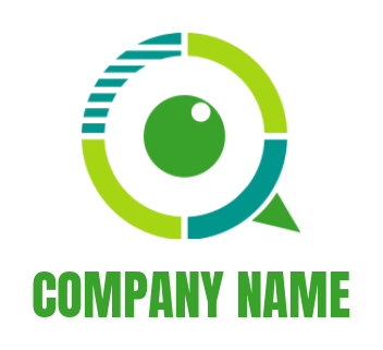 design a communication logo abstract eye incorporated with chat bubble