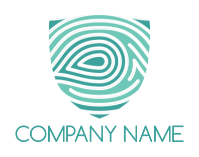 security logo of abstract fingerprint in shield