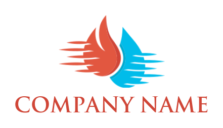abstract logo of fire and water drop shape hvac