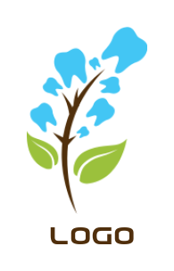 medical logo abstract flower leaves and teeth