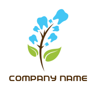 medical logo abstract flower leaves and teeth