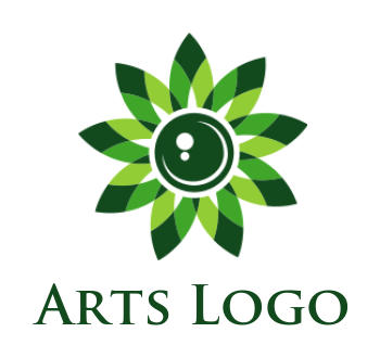 photography logo icon abstract flower with lens center - logodesign.net