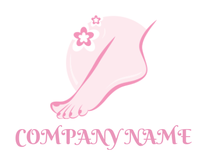 spa logo of foot with flowers