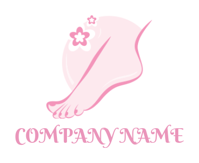 spa logo of foot with flowers