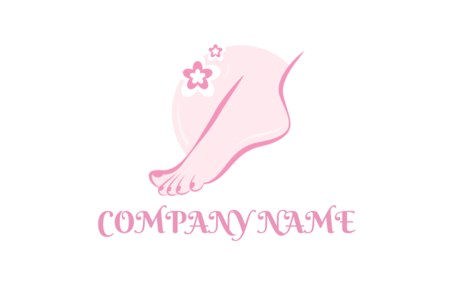 abstract logo icon foot with flowers 