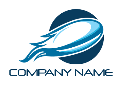 sports logo abstract football on fire in circle