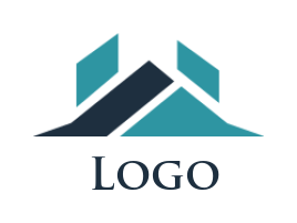 create a real estate logo abstract gable roof with chimney - logodesign.net