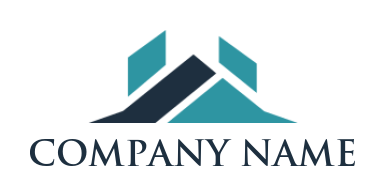 create a real estate logo abstract gable roof with chimney - logodesign.net