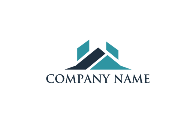 create a real estate logo abstract gable roof with chimney - logodesign.net