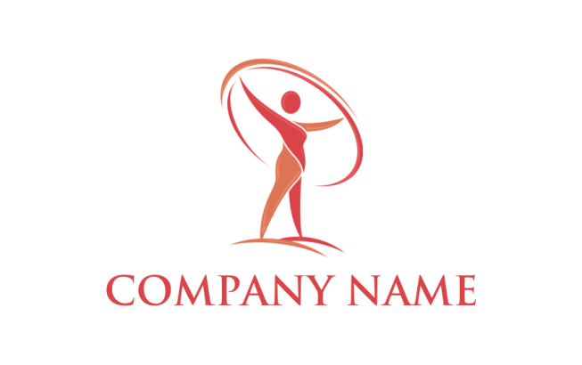 abstract girl with hula hoop sample Logo Template by LogoDesign