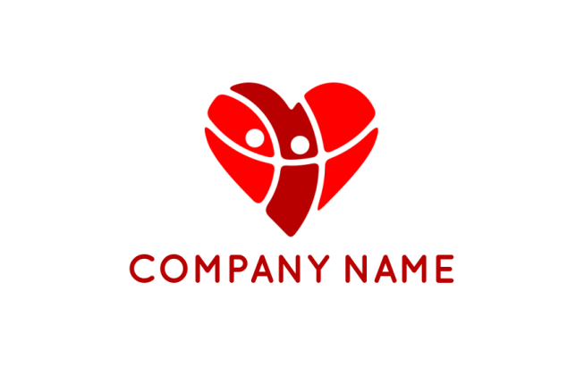 generate a dating logo abstract heart with abstract persons