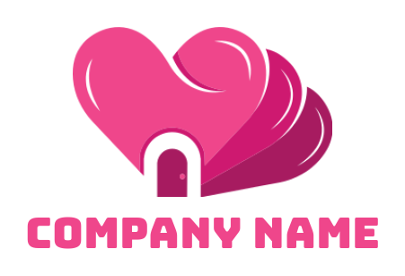 create a dating logo abstract heart with door 