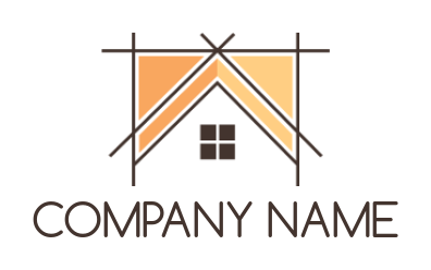 construction logo home with architecture lines