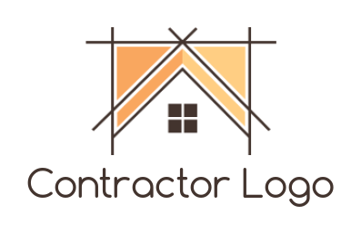 construction logo home with architecture lines